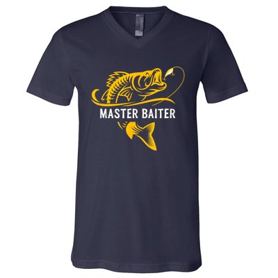 Master Baiter Hoocker Funny Fishing Gift V-Neck T-Shirt