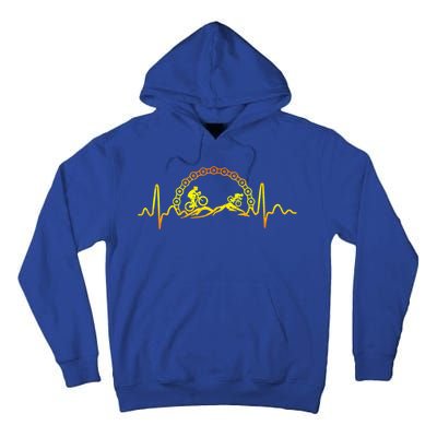 Mountain Bike Heartbeat Bicycle Cute Mountain Biking Funny Gift Tall Hoodie