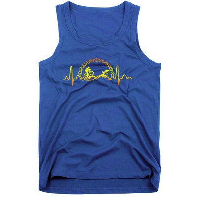 Mountain Bike Heartbeat Bicycle Cute Mountain Biking Funny Gift Tank Top