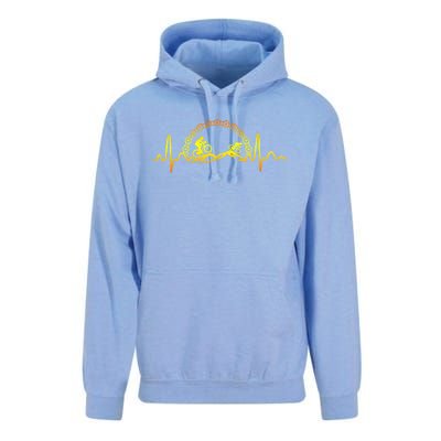 Mountain Bike Heartbeat Bicycle Cute Mountain Biking Funny Gift Unisex Surf Hoodie