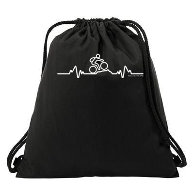 Mountain Bike Heartbeat Pulse Cycling Drawstring Bag