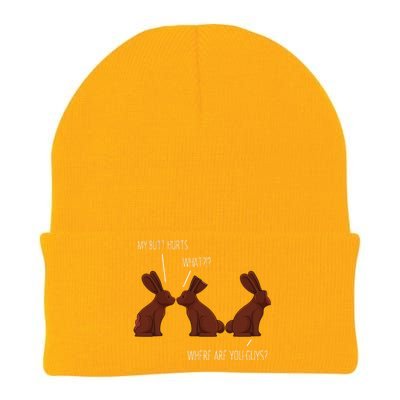 My Butt Hurts Funny Easter Chocolate Bunny Meme Joke Gift Knit Cap Winter Beanie