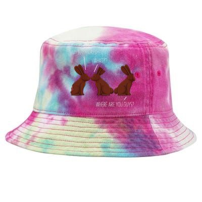 My Butt Hurts Funny Easter Chocolate Bunny Meme Joke Gift Tie-Dyed Bucket Hat