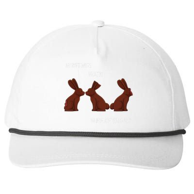 My Butt Hurts Funny Easter Chocolate Bunny Meme Joke Gift Snapback Five-Panel Rope Hat