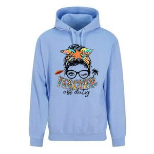 Messy Bun Hair Teacher Off Duty Summer End Of School Unisex Surf Hoodie