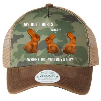 My Butt Hurts Chocolate Bunny Easter Funny Legacy Tie Dye Trucker Hat