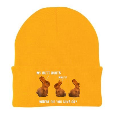 My Butt Hurts Chocolate Bunny Easter Funny Knit Cap Winter Beanie