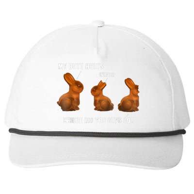 My Butt Hurts Chocolate Bunny Easter Funny Snapback Five-Panel Rope Hat