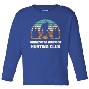 Minnesota Bigfoot Hunting Club Sasquatch Fan Gift Toddler Long Sleeve Shirt