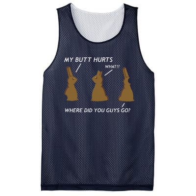 My Butt Hurts Chocolate Bunny Easter Funny Mesh Reversible Basketball Jersey Tank