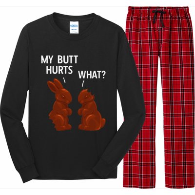 My Butt Hurts Chocolate Bunny Funny Easter Long Sleeve Pajama Set