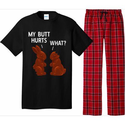 My Butt Hurts Chocolate Bunny Funny Easter Pajama Set