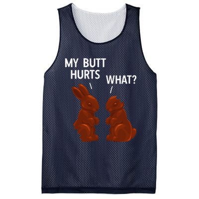 My Butt Hurts Chocolate Bunny Funny Easter Mesh Reversible Basketball Jersey Tank