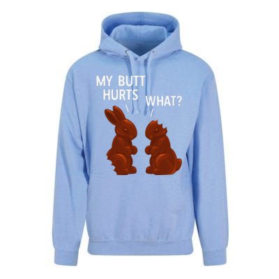 My Butt Hurts Chocolate Bunny Funny Easter Unisex Surf Hoodie