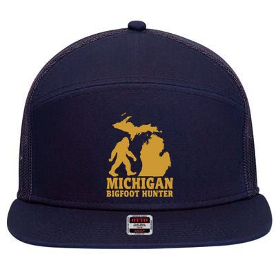 Michigan Bigfoot Hunter 7 Panel Mesh Trucker Snapback Hat