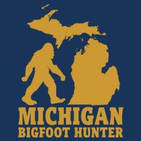 Michigan Bigfoot Hunter 7 Panel Mesh Trucker Snapback Hat