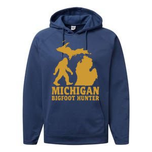 Michigan Bigfoot Hunter Performance Fleece Hoodie