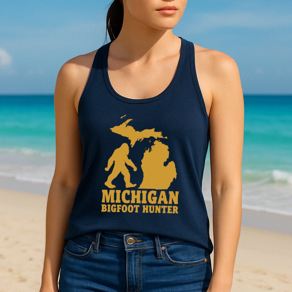 Michigan Bigfoot Hunter Womens Tank Top