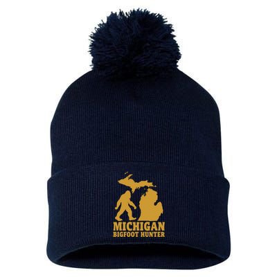 Michigan Bigfoot Hunter Pom Pom 12in Knit Beanie