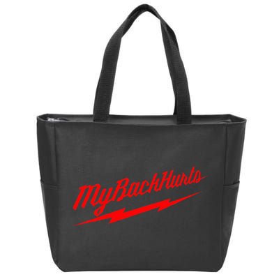 My Back Hurts Zip Tote Bag