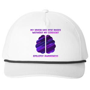 My Brain Has Epic Rage Without My Consent Epilepsy Awareness Snapback Five-Panel Rope Hat