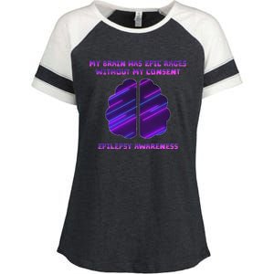 My Brain Has Epic Rage Without My Consent Epilepsy Awareness Enza Ladies Jersey Colorblock Tee