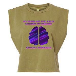 My Brain Has Epic Rage Without My Consent Epilepsy Awareness Garment-Dyed Women's Muscle Tee