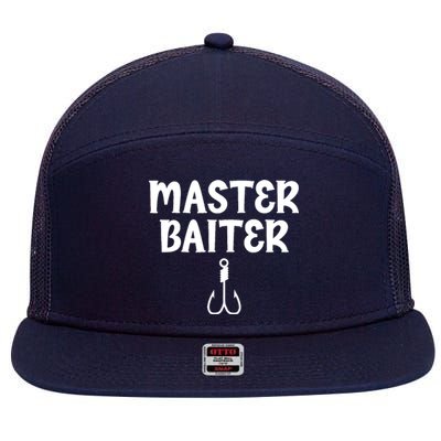 Master Baiter Humor Joke Tee for Fishing Lovers 7 Panel Mesh Trucker Snapback Hat