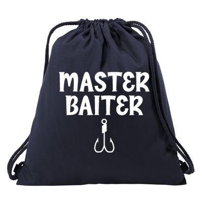 Master Baiter Humor Joke Tee for Fishing Lovers Drawstring Bag