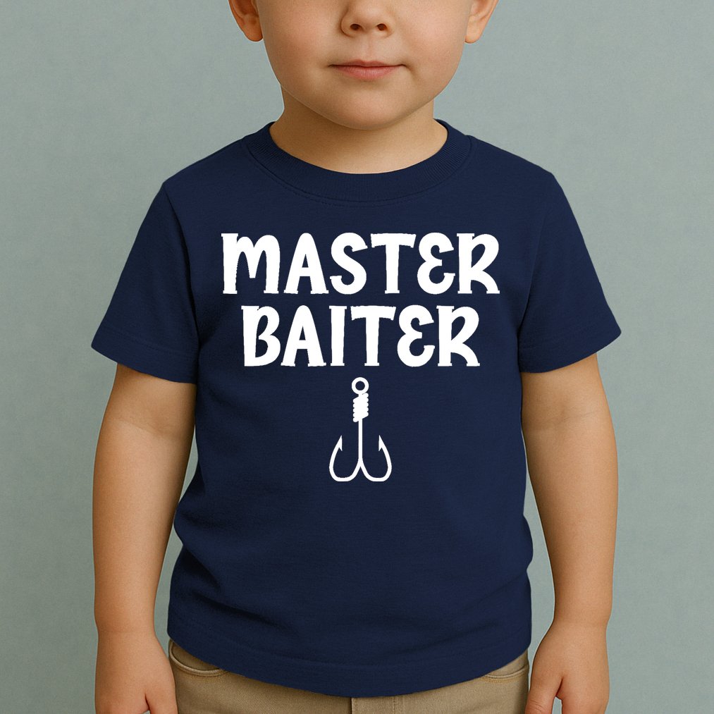 Master Baiter Humor Joke Tee for Fishing Lovers Toddler T-Shirt