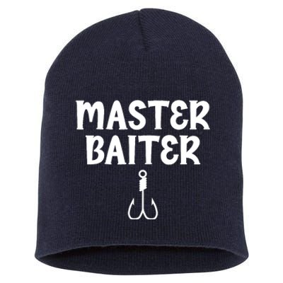 Master Baiter Humor Joke Tee for Fishing Lovers Short Acrylic Beanie