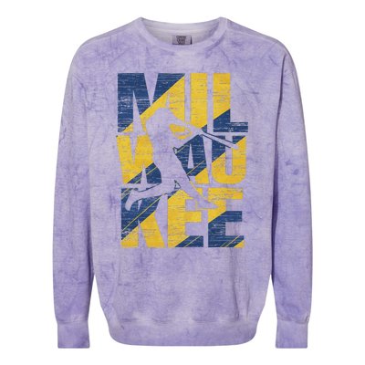 Milwaukee Baseball Home Run Colorblast Crewneck Sweatshirt