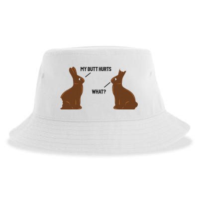 My Butt Hurts What Funny Easter Bunny Sustainable Bucket Hat