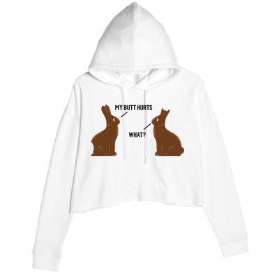 My Butt Hurts What Funny Easter Bunny Crop Fleece Hoodie
