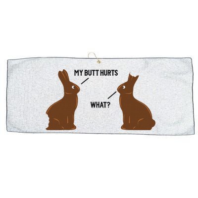 My Butt Hurts What Funny Easter Bunny Large Microfiber Waffle Golf Towel