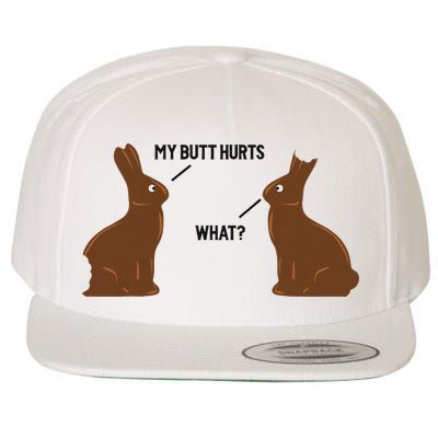 My Butt Hurts What Funny Easter Bunny Wool Snapback Cap