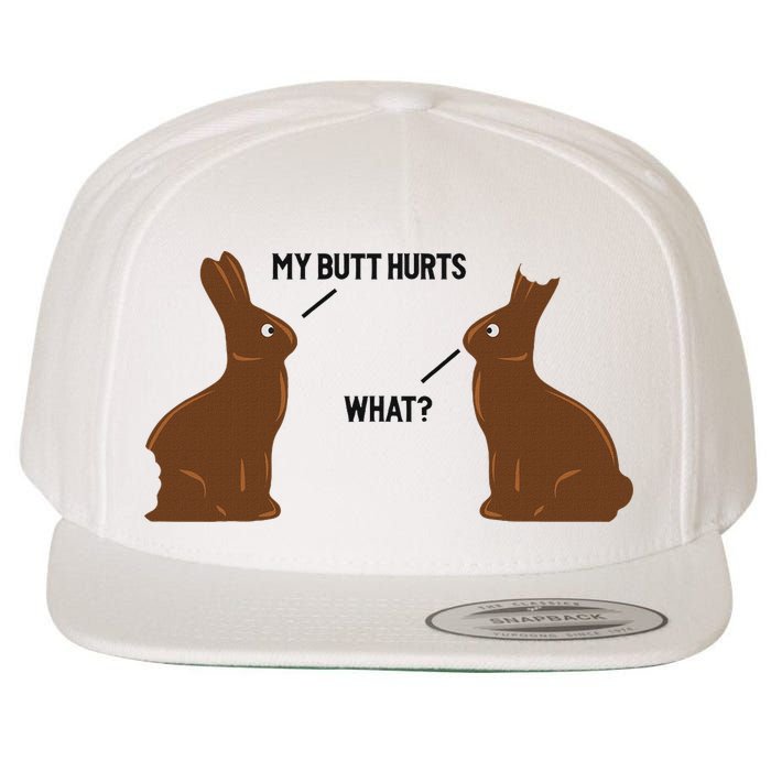 My Butt Hurts What Funny Easter Bunny Wool Snapback Cap