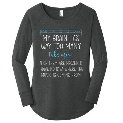 My Brain Has Way Too Many Tabs Open 4 Of Them Are Frozen Women's Perfect Tri Tunic Long Sleeve Shirt