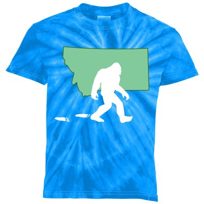 Montana Bigfoot Hunter State Gift Kids Tie-Dye T-Shirt