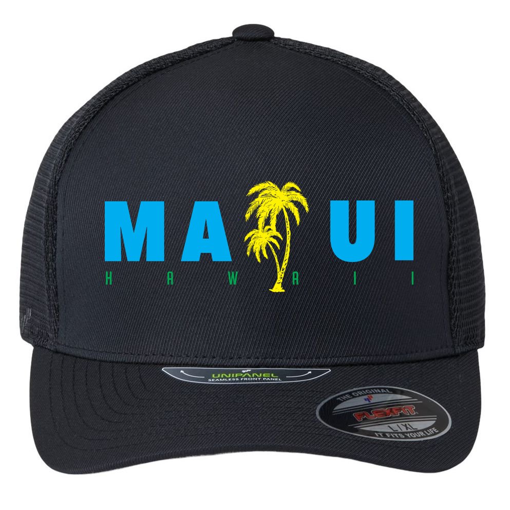 Maui Beach Hawaii Souvenir Flexfit Unipanel Trucker Cap