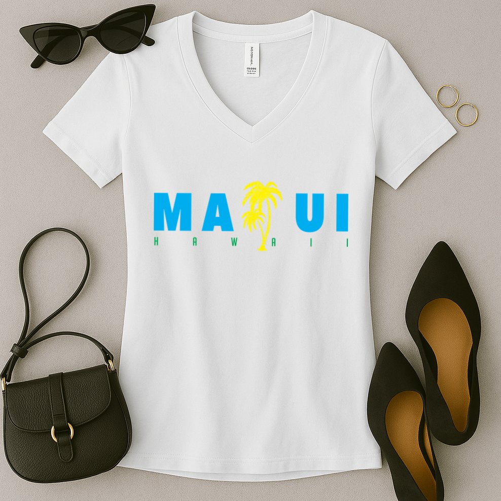 Maui Beach Hawaii Souvenir Women's V-Neck T-Shirt