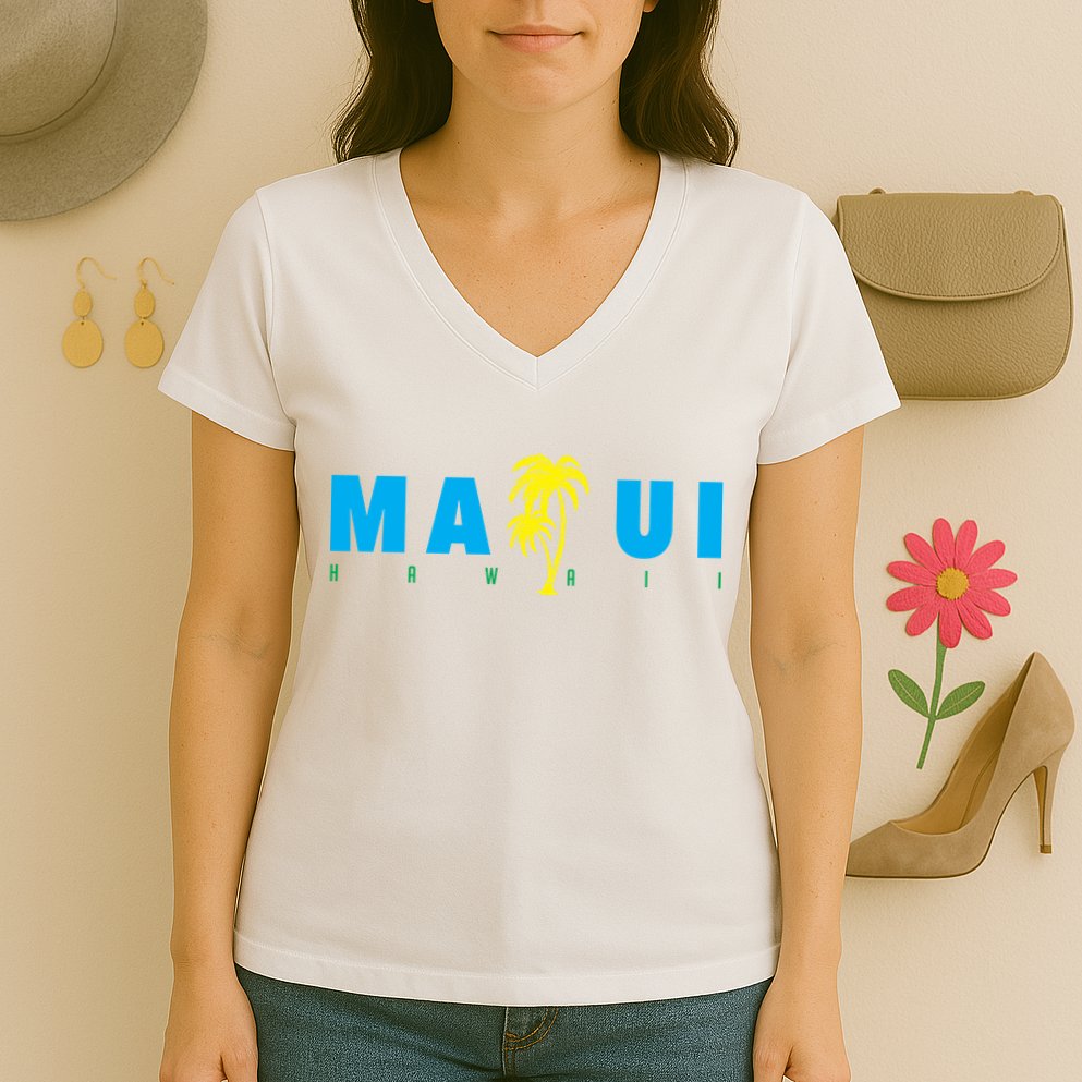Maui Beach Hawaii Souvenir Women's V-Neck T-Shirt