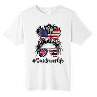 Messy buns hair bus driver life american flag for  Tall Fusion ChromaSoft Performance T-Shirt