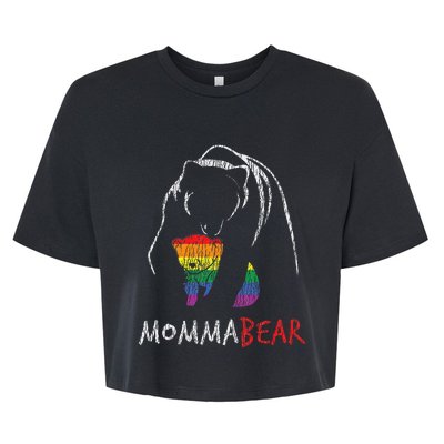 Mama Bear Hug Love Support Parent Pride Lgbt Bella+Canvas Jersey Crop Tee