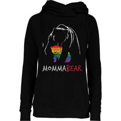 Mama Bear Hug Love Support Parent Pride Lgbt Womens Funnel Neck Pullover Hood