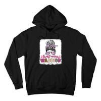 Messy Bun Hair Pink Ribbon Breast Cancer Awareness Tall Hoodie