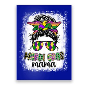 Messy Bun Hair Glasses New Orleans Carnival Mardi Gras Mama Funny Gift Poster