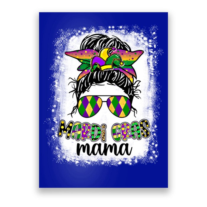 Messy Bun Hair Glasses New Orleans Carnival Mardi Gras Mama Funny Gift Poster