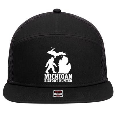 Michigan Bigfoot Hunter 7 Panel Mesh Trucker Snapback Hat