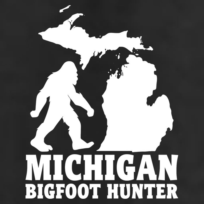 Michigan Bigfoot Hunter 7 Panel Mesh Trucker Snapback Hat